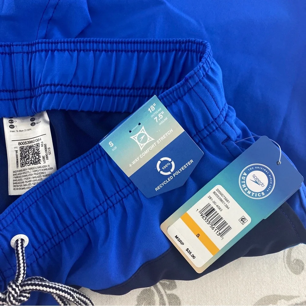 Speedo‎ Men's Size S 4-Way Stretch Shorts UPF 50+ NWT